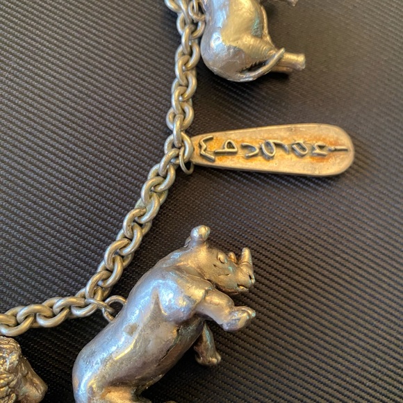 SUSAN CUMMINGS STERLING ENDANGERED SPECIES HUGE ANIMAL CHARM NECKLACE RARE - Picture 5 of 6